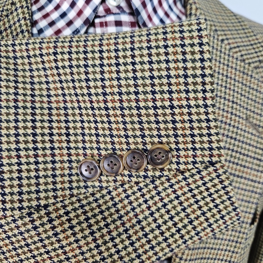 Coorbin Men's Sport Coat Blazer Two Button Houndstooth multi-color wool 42S - Picture 9 of 13